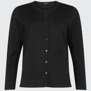 Cardigan tunnstickad Svart