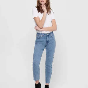 ONLY - EMILY HW STRAIGHT RAW CROP ANKLE 15171550 - LIGHT BLUE DENIM