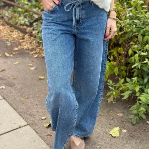 ONLY - GIANNA MW STAIGHT DOT596 - MEDIUM BLUE DENIM