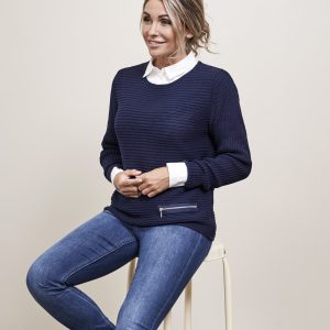 Jumper organic cotton marine blue