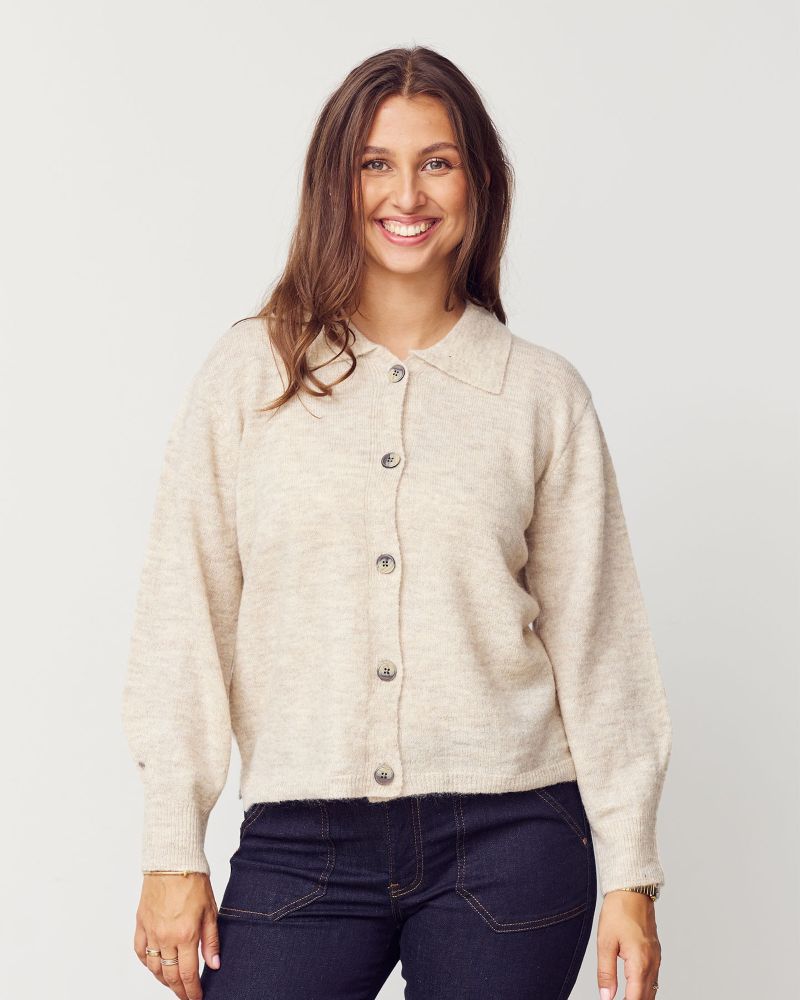 Anna Colar Cardigan Smokey sand - Bild 2