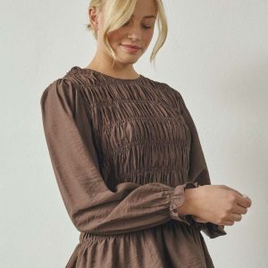 Noel Smock Blus Brun