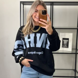 MARTA - HIBISCUS SWEATSHIRT 22659 SVART/BLÅ