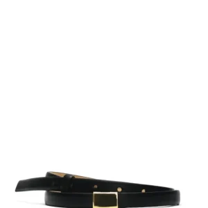 SELECTED FEMME - BABETH SLIM  LEATHER BELT - BLACK