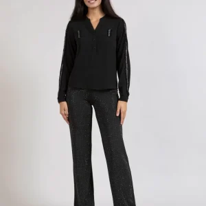 BYXOR MED STRASS - MYNTE PASSFORM - Black
