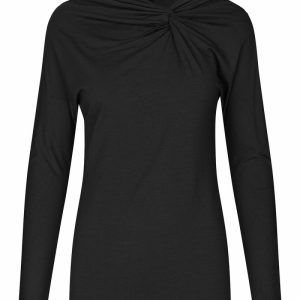 MaBELVINA Topp i viskostrikå, Black