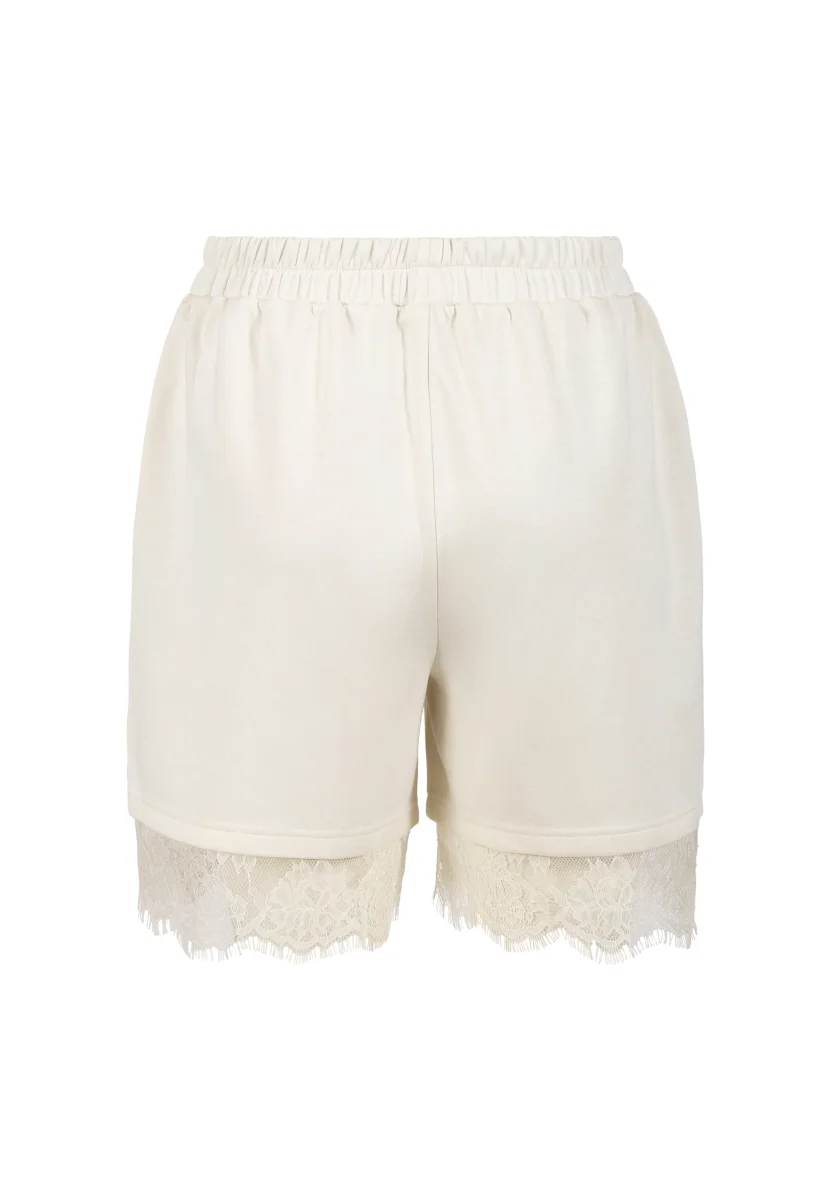 Sweat shorts with lace - Sille fit - Creme - Bild 3
