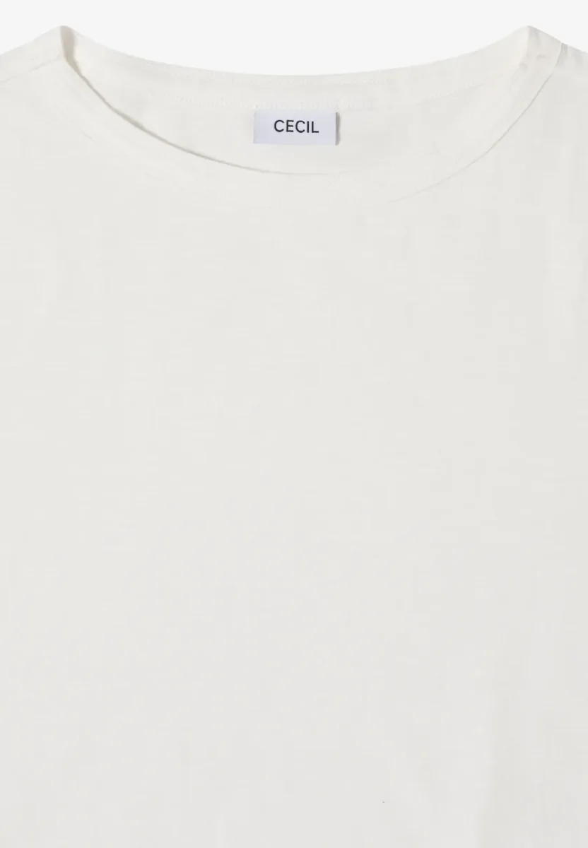 Cecil - Off white slubyarn t-shirt i ren bomull - Bild 6