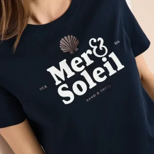 Cecil - Mörkblå  t-shirt i 100% bomull