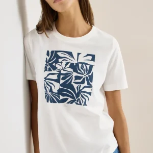 Cecil - Off white t-shirt i 100% bomull