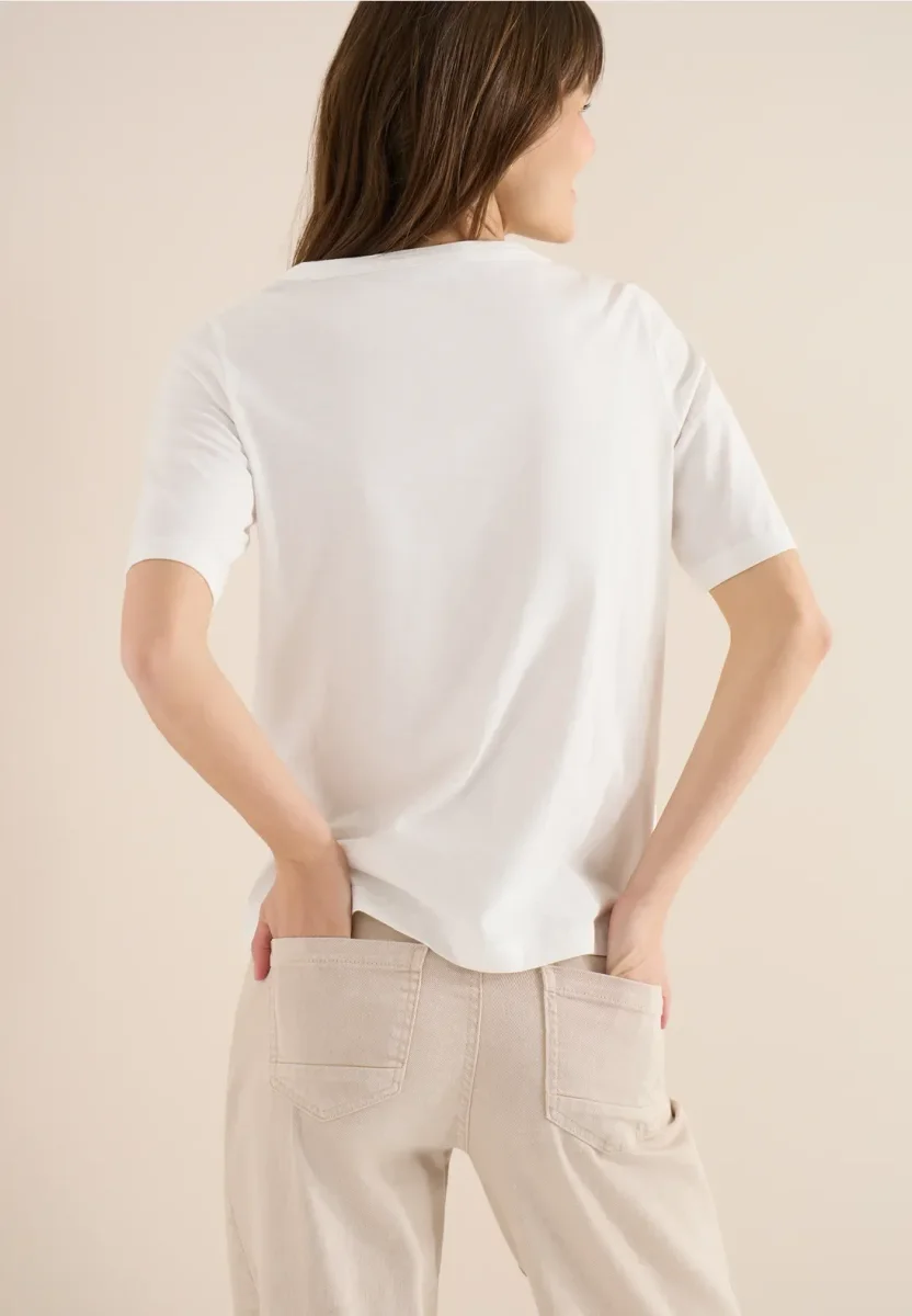 Cecil - Off white slubyarn t-shirt i ren bomull - Bild 3