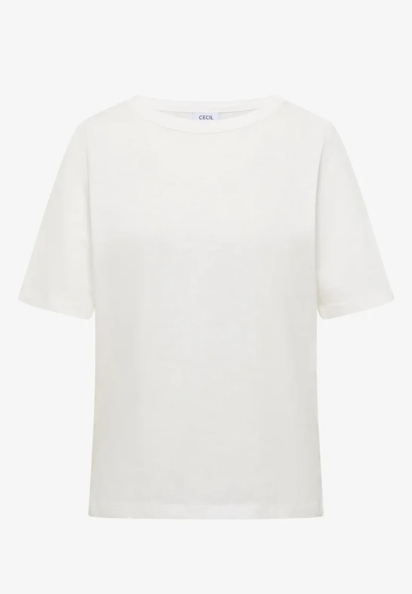 Cecil - Off white slubyarn t-shirt i ren bomull - Bild 5