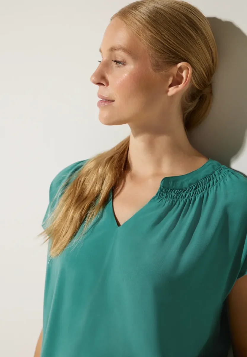 Street One - Grön blus med resårfåll - Bild 5
